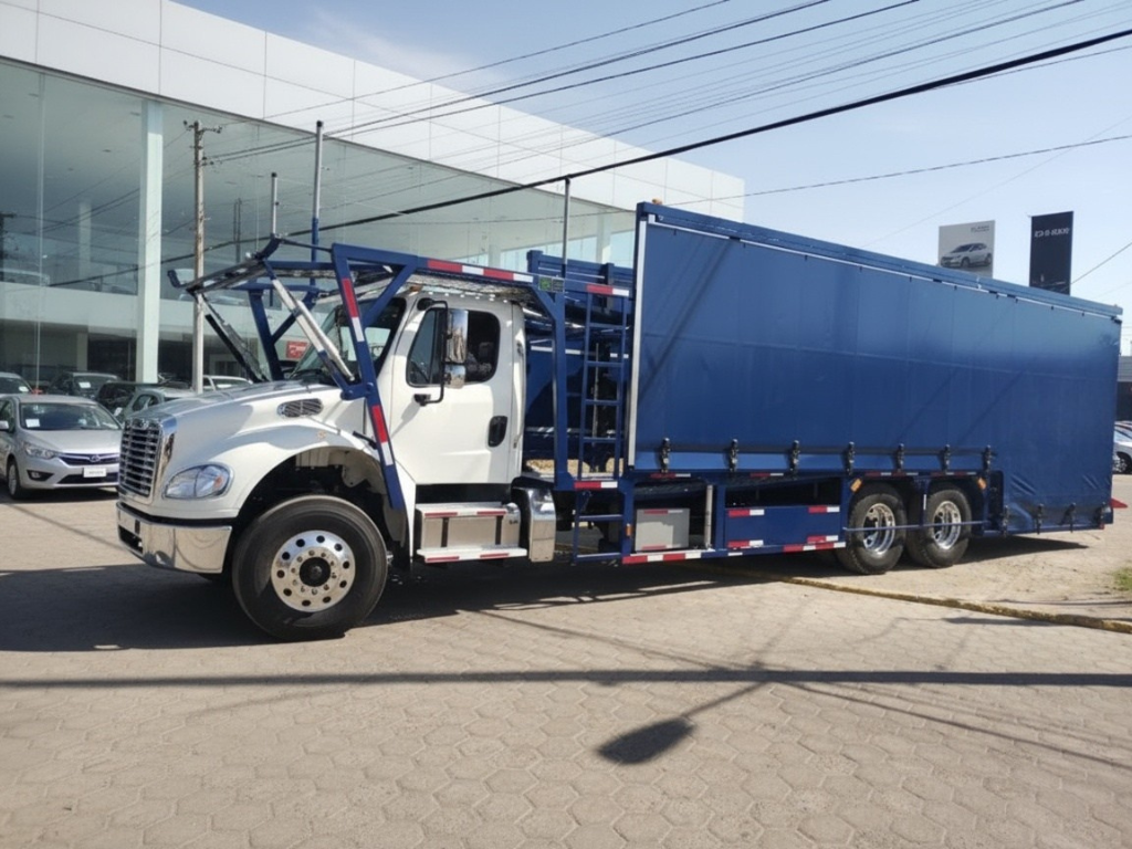 Mini Madrina TALI de cinco unidades para transporte automotriz en México, plataforma de alta capacidad y seguridad.